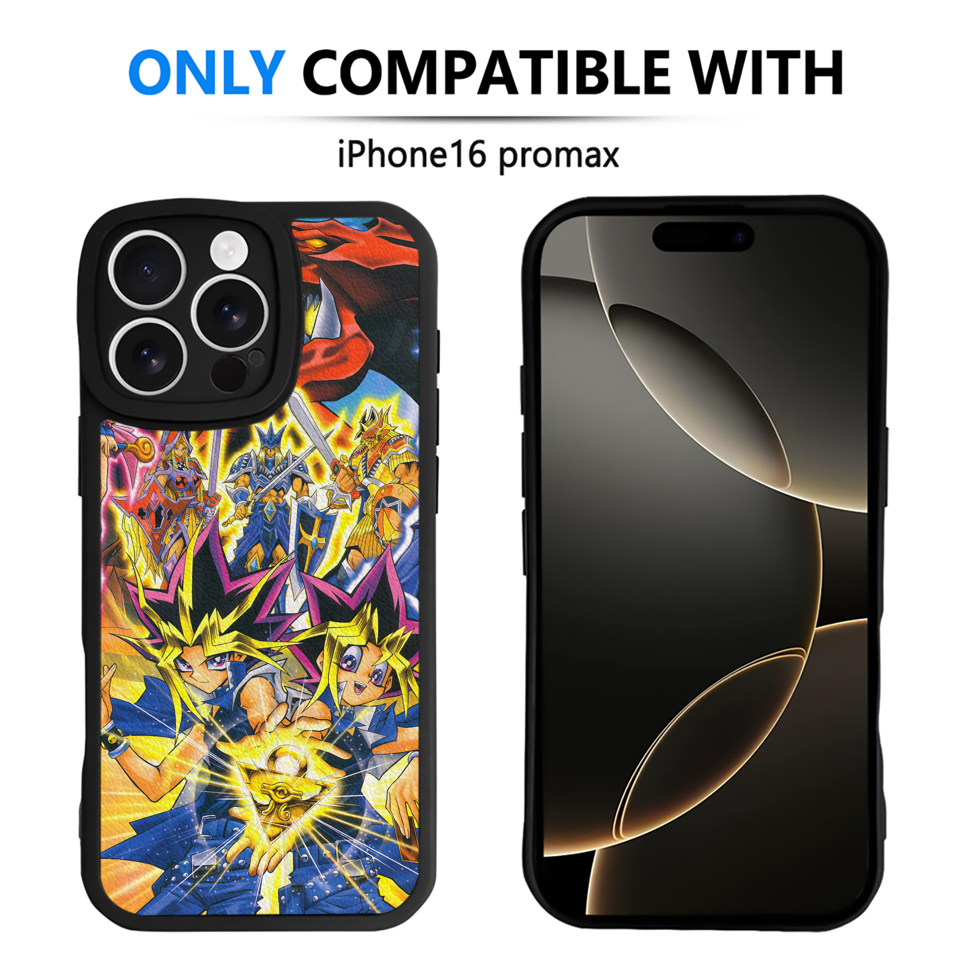 （画像用） 遊☆戯☆王 Yu-Gi-Oh! 【iPhone 16シリーズ対応】シリコンスマホケース（レザー調） 材質：シリコン